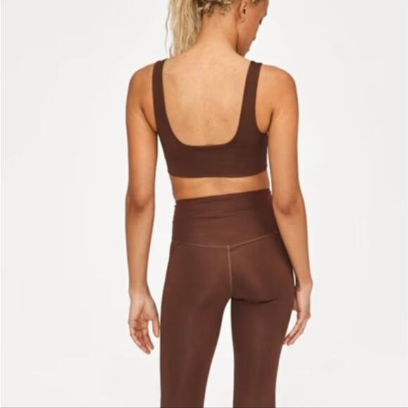 Girlfriend Collective Tommy Square Neck Sports Bra Chocolate Brown XL NWT - Picture 7 of 8